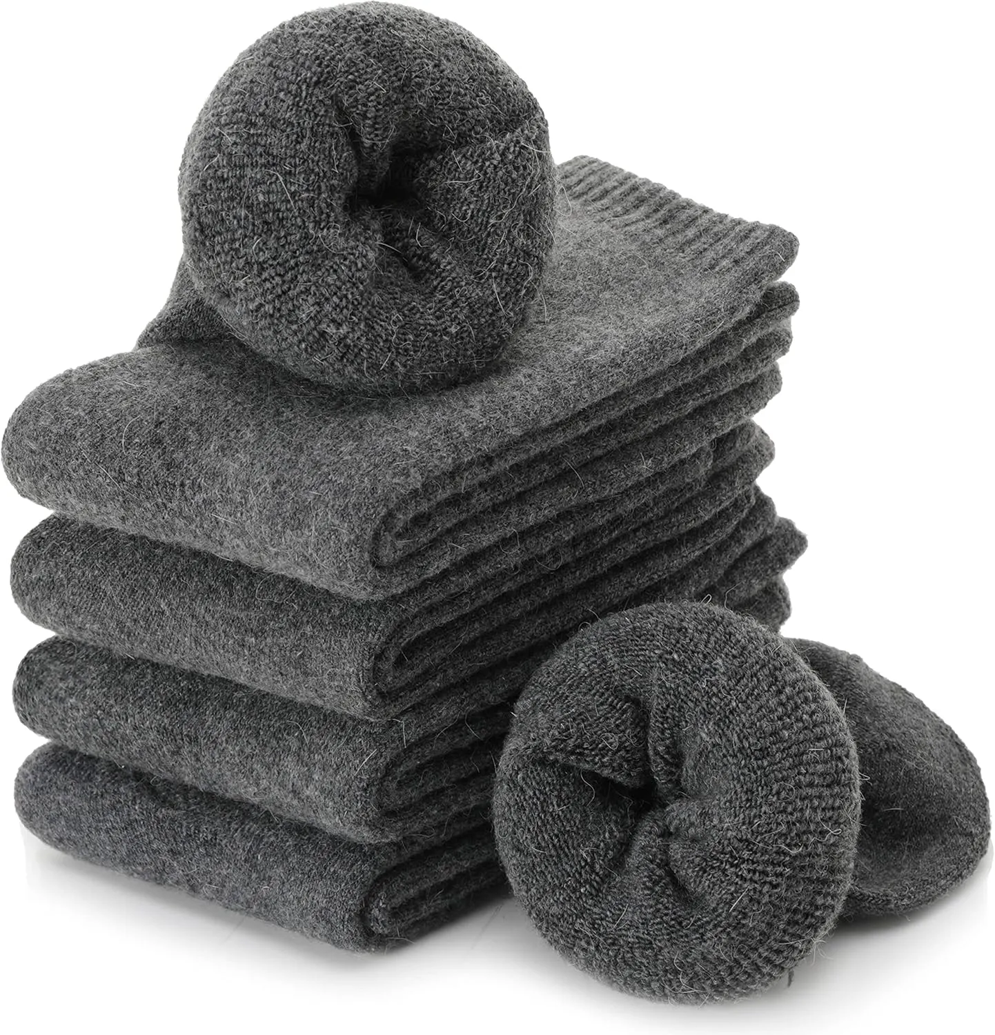 ProEtrade Merino Wool Socks Thermal Warm Winter Thick Hiking Boot Cozy Crew Cabin Comfy for Womens Ladies Work Socks 5 Pack