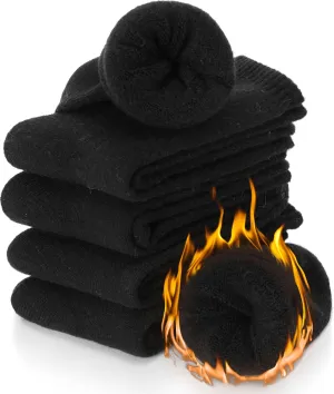 ProEtrade Merino Wool Socks Thermal Warm Winter Thick Hiking Boot Cozy Crew Cabin Comfy for Womens Ladies Work Socks 5 Pack