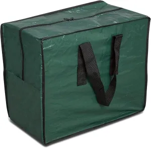ProPik Christmas Ornaments Storage, Holiday Accessories Bag Tear-Proof Tarp 18 X 10 X 15 with Handles and Full Length Zipper (Green)