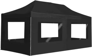 Provides Shelter with Professional Folding Party Tent, Aluminum Frame, Easy Setup, 19.7' x 9.8', Waterproof Walls, Anthracite