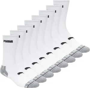 PUMA Men's 8 Pack Athletic Cushioned Crew Socks