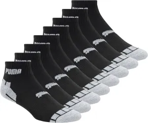 PUMA Men's 8 Pack Athletic Cushioned Quarter Crew Socks