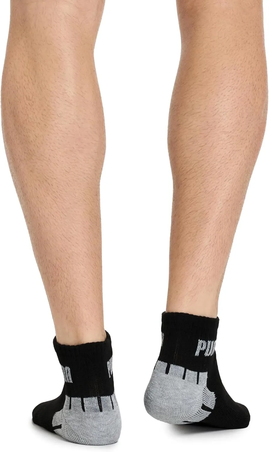 PUMA Men's 8 Pack Athletic Cushioned Quarter Crew Socks