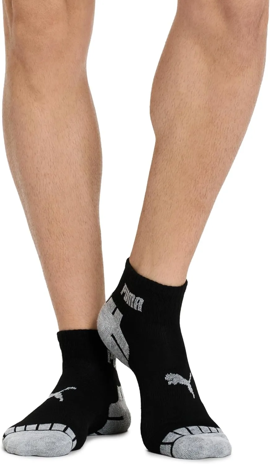 PUMA Men's 8 Pack Athletic Cushioned Quarter Crew Socks