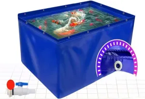 PVC Canvas Pool for Ponds,Aquarium Pool Pond Large Fish Pond Canvas Plastic Bag Pool, Temporary Holding Tank for Saltwater Fish,0.5mm Fish Pond Water Outdoor Fish Pond