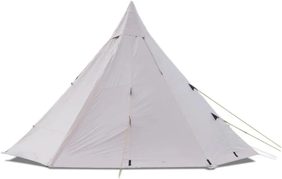 Pyramid Tent Multi-Person Family Glamping Waterproof Double Layers Teepee Tent with Stove Hole