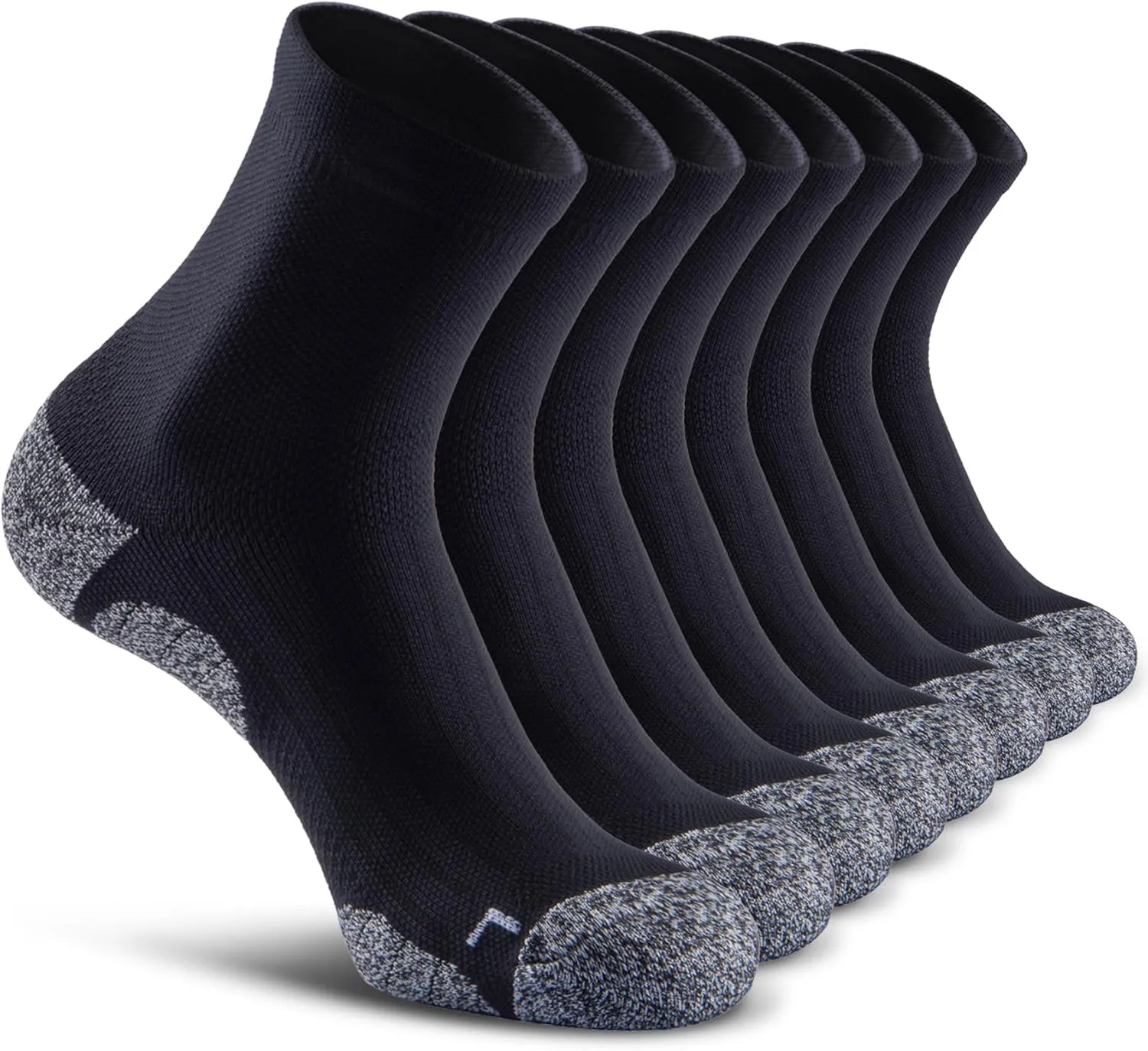 Quarter Compression Socks for Men Women, Cushioned Running Hiking Socks