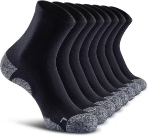 Quarter Compression Socks for Men Women, Cushioned Running Hiking Socks