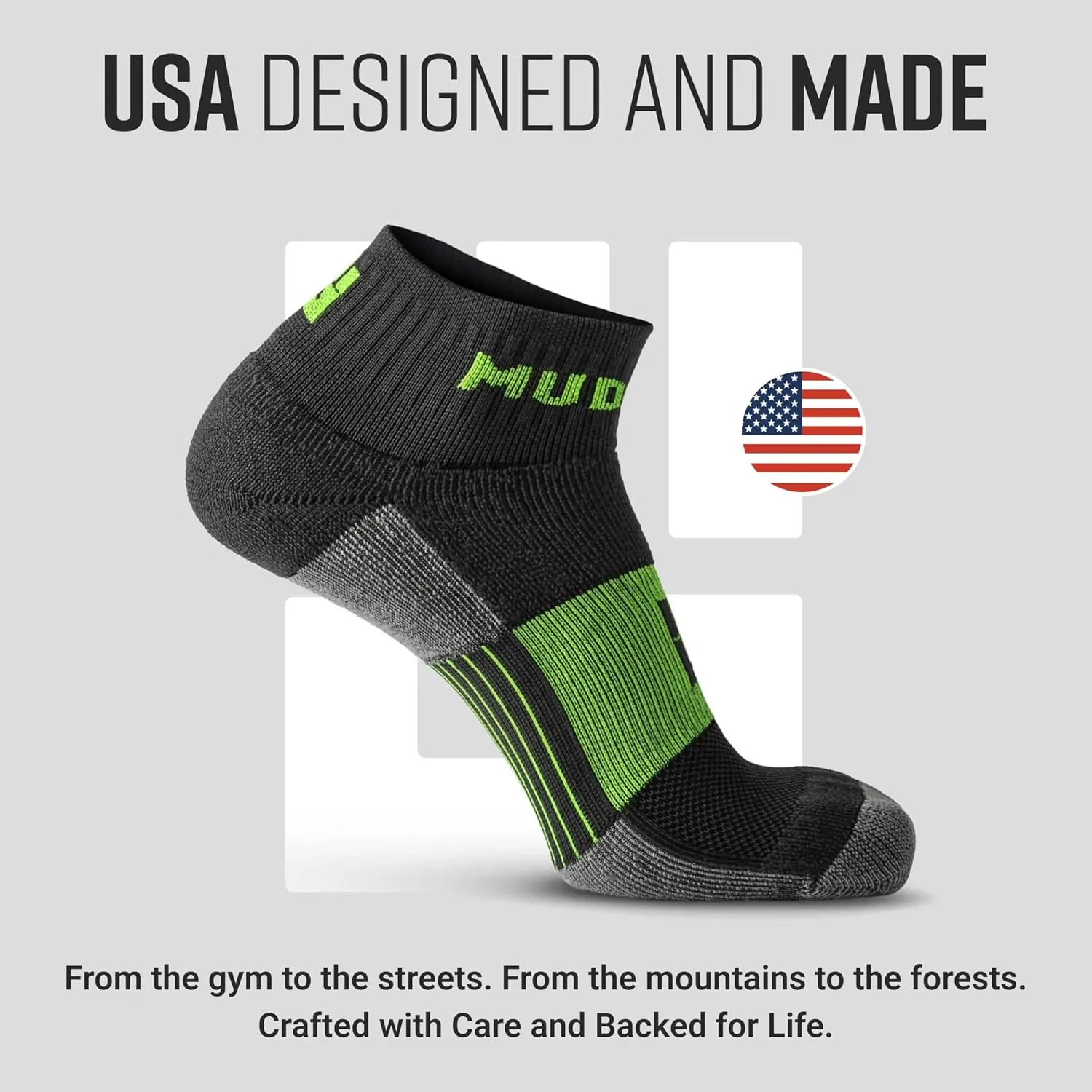 Quarter Crew Trail Socks, Blister-Resistant, Sweat-Resistant & Quick-Drying, Cushioned Footbed, Made in USA, 2-Pack