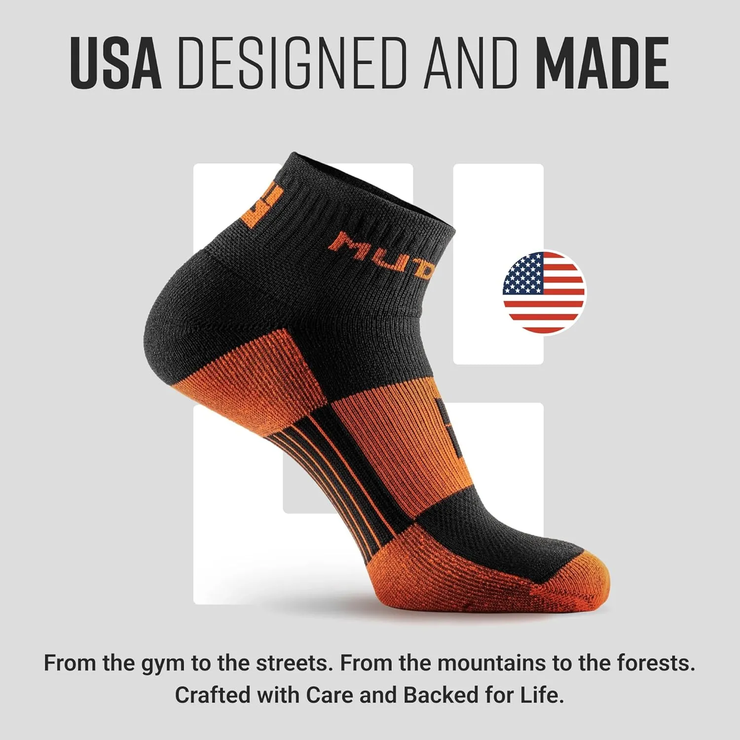 Quarter Crew Trail Socks, Blister-Resistant, Sweat-Resistant & Quick-Drying, Cushioned Footbed, Made in USA, 2-Pack