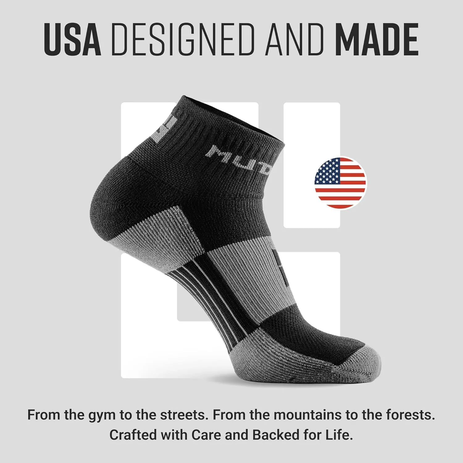 Quarter Crew Trail Socks, Blister-Resistant, Sweat-Resistant & Quick-Drying, Cushioned Footbed, Made in USA, 2-Pack