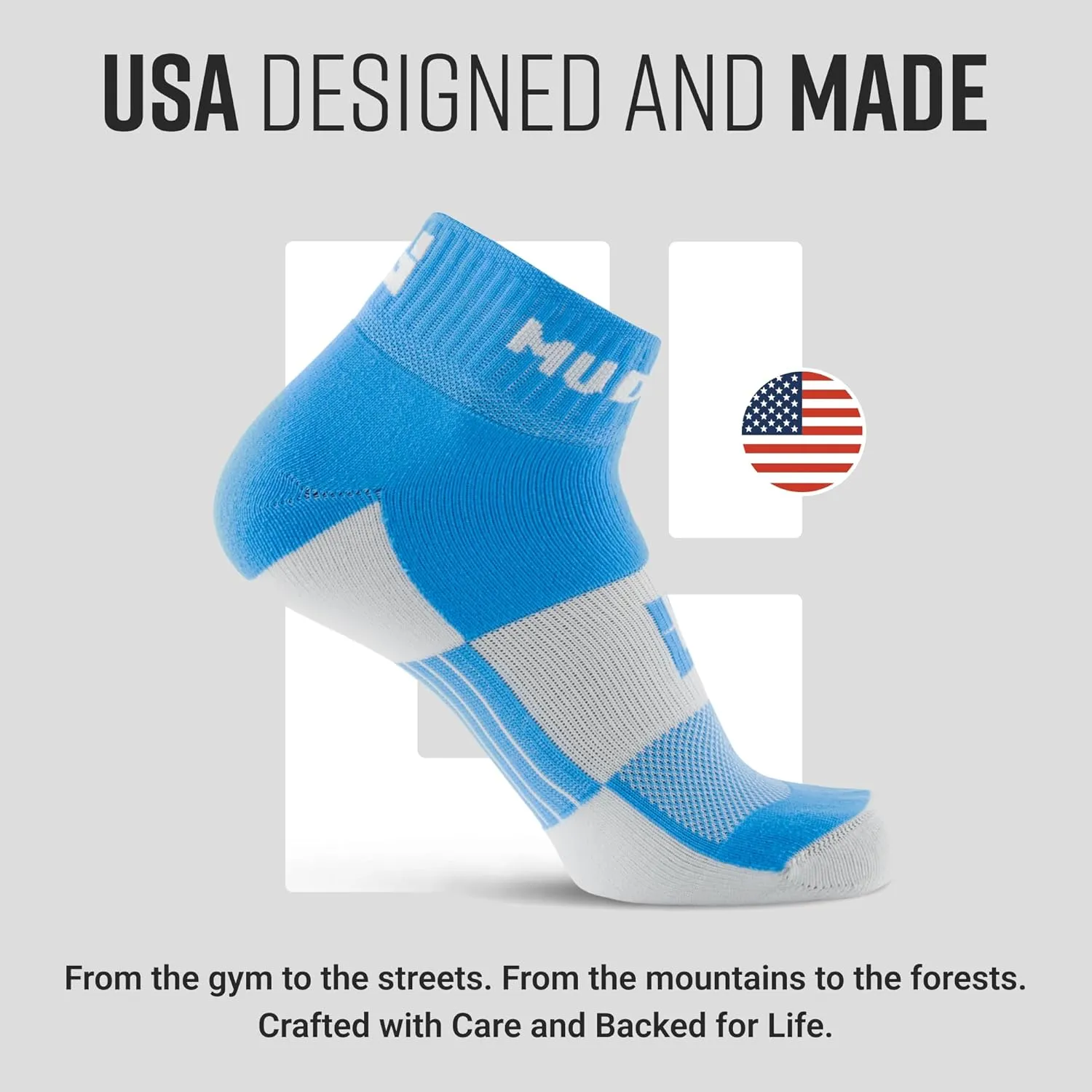 Quarter Crew Trail Socks, Blister-Resistant, Sweat-Resistant & Quick-Drying, Cushioned Footbed, Made in USA, 2-Pack
