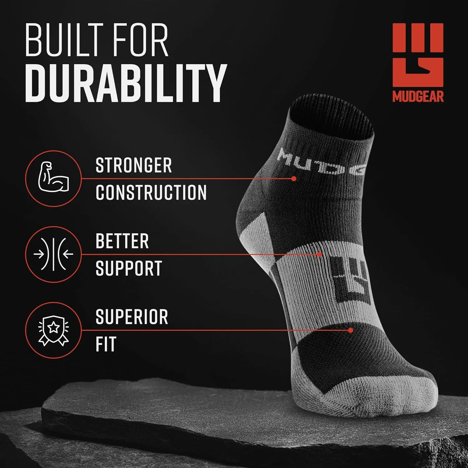 Quarter Crew Trail Socks, Blister-Resistant, Sweat-Resistant & Quick-Drying, Cushioned Footbed, Made in USA, 2-Pack