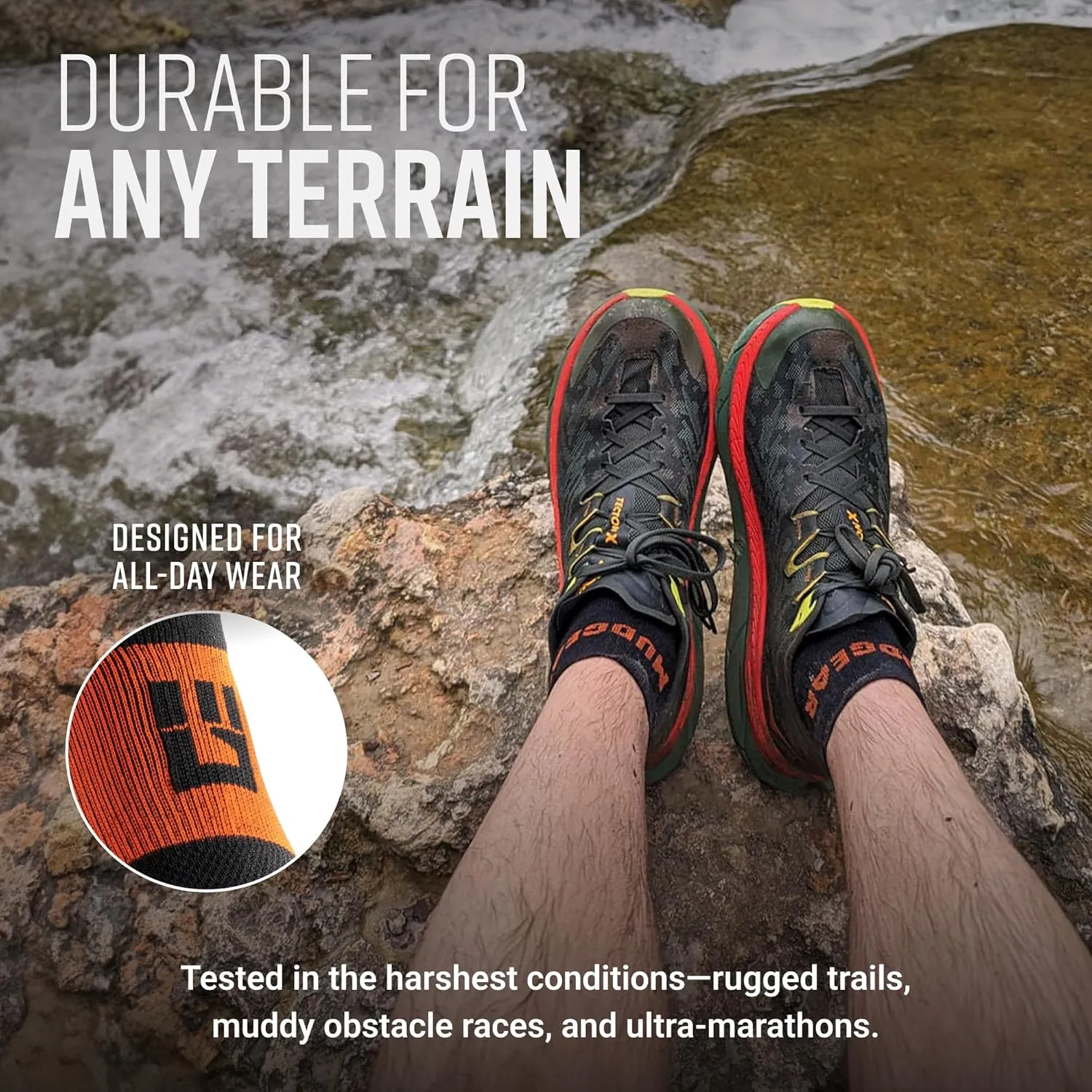 Quarter Crew Trail Socks, Blister-Resistant, Sweat-Resistant & Quick-Drying, Cushioned Footbed, Made in USA, 2-Pack