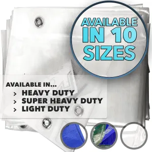 QUEEN OF TARPS | 10x12 Super Heavy Duty Tarp Waterproof, 200 GSM is 20 MIL, UV/Tear Resistant Tarp, Camping, Outdoor Furniture, Car, Tents, Painting, Firewood Protection | 10x12, Super Duty