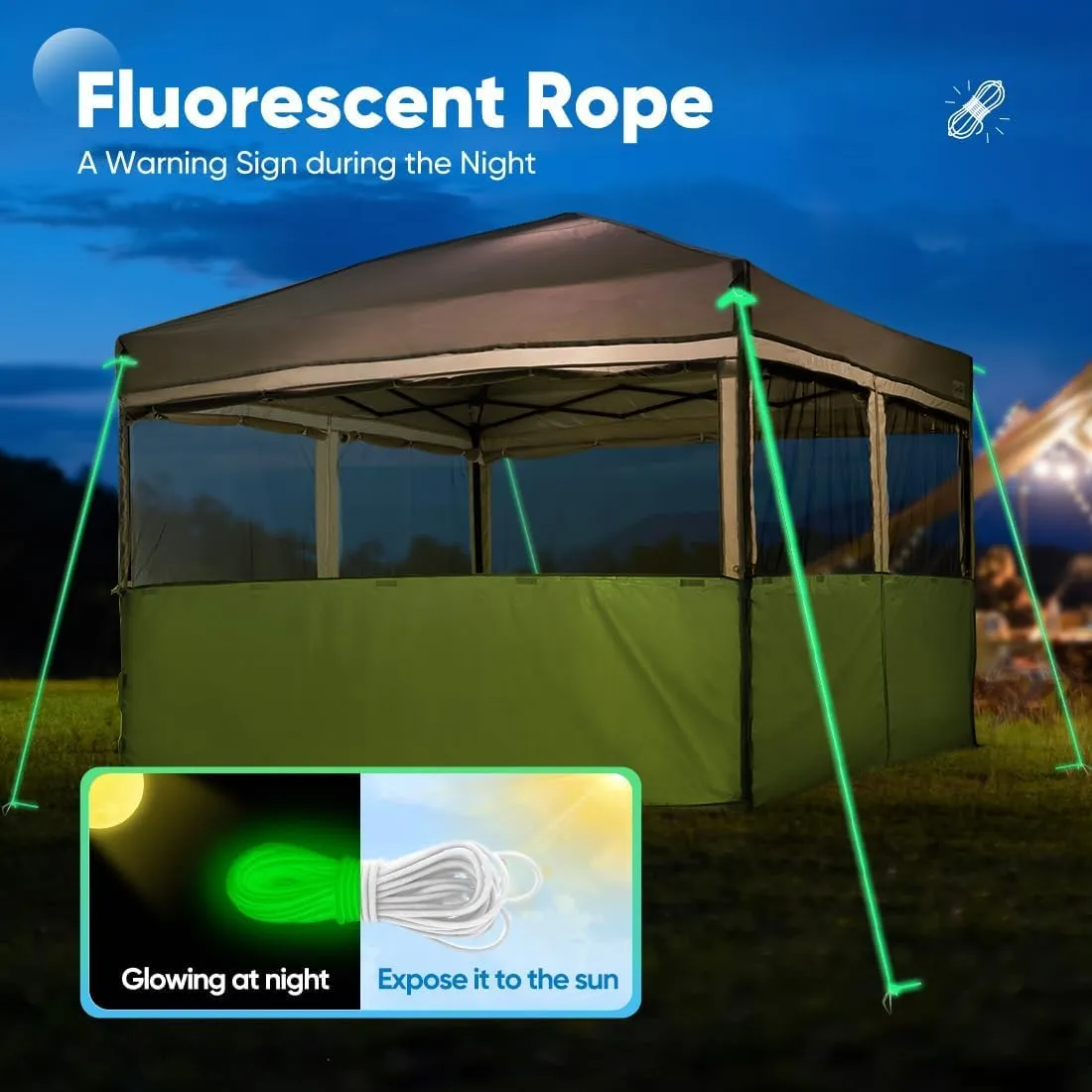 Quictent 10'x10' Pop up Canopy Tent with Sidewalls, 2 in 1 Screened Canopy with Roll-up Mesh Window Sidewalls, One Person Set up Canopy for Camping, Backyard and Outdoor Events (Green, 10'x10')
