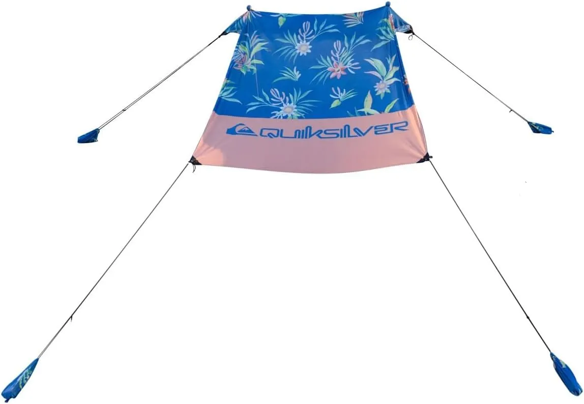 QUIKSILVER Portable Beach Shelter – UPF 50  Sun Protection Tent with Sandbag Anchors & Ventilation, Lightweight & Waterproof for Beach, Camping, or Outdoor Use – Fits 4 Adults