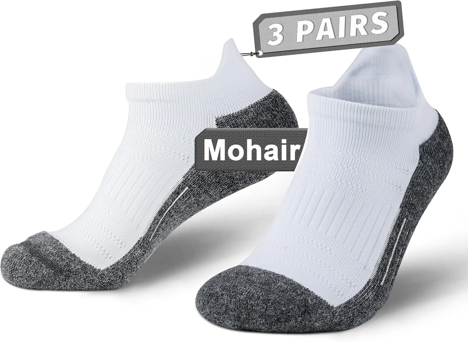 Rahhint Mohair Wool Hiking Ankle Socks Thick Cushion Anti Blister Moisture Wicking Compression Arch Support Outdoor 3 Pairs