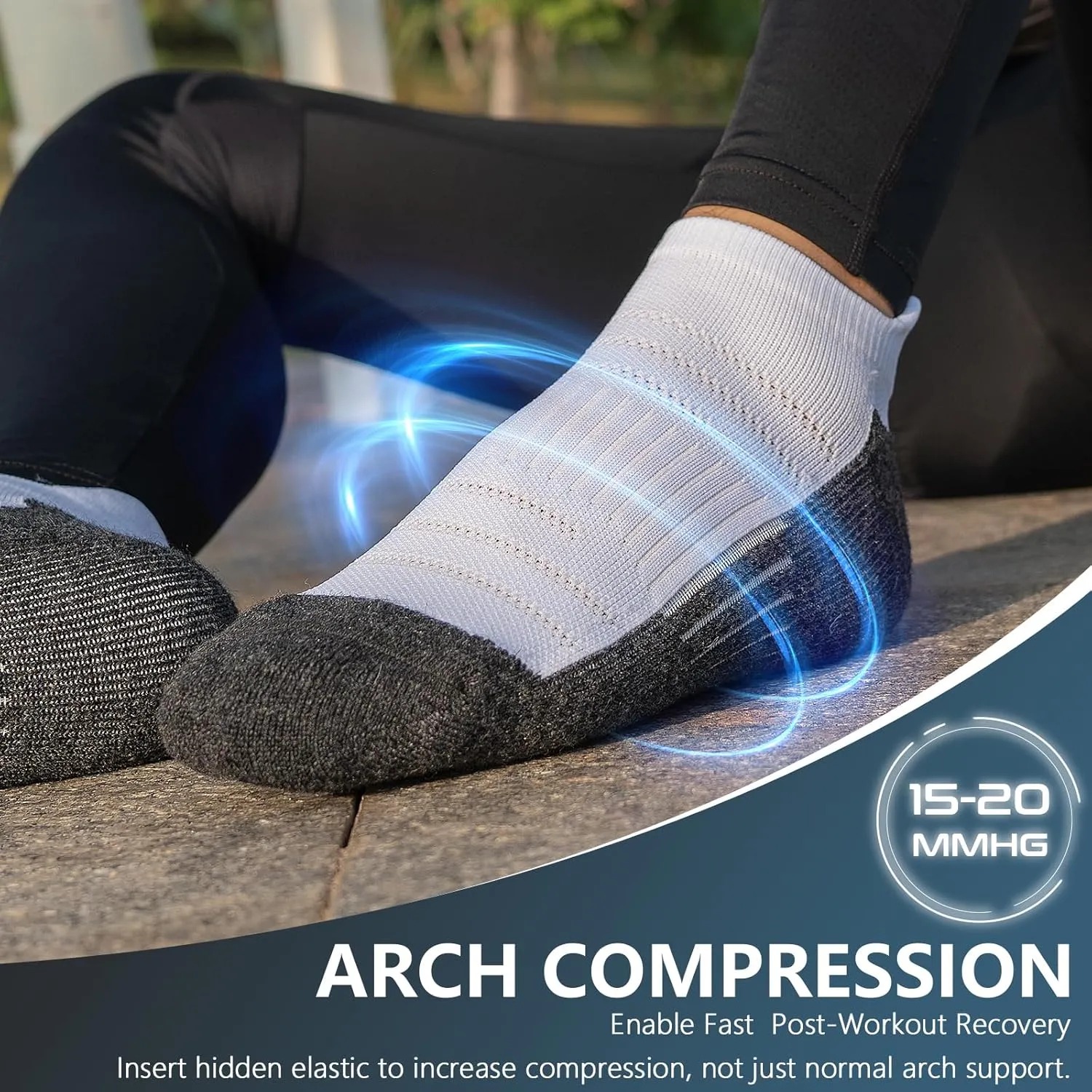 Rahhint Mohair Wool Hiking Ankle Socks Thick Cushion Anti Blister Moisture Wicking Compression Arch Support Outdoor 3 Pairs