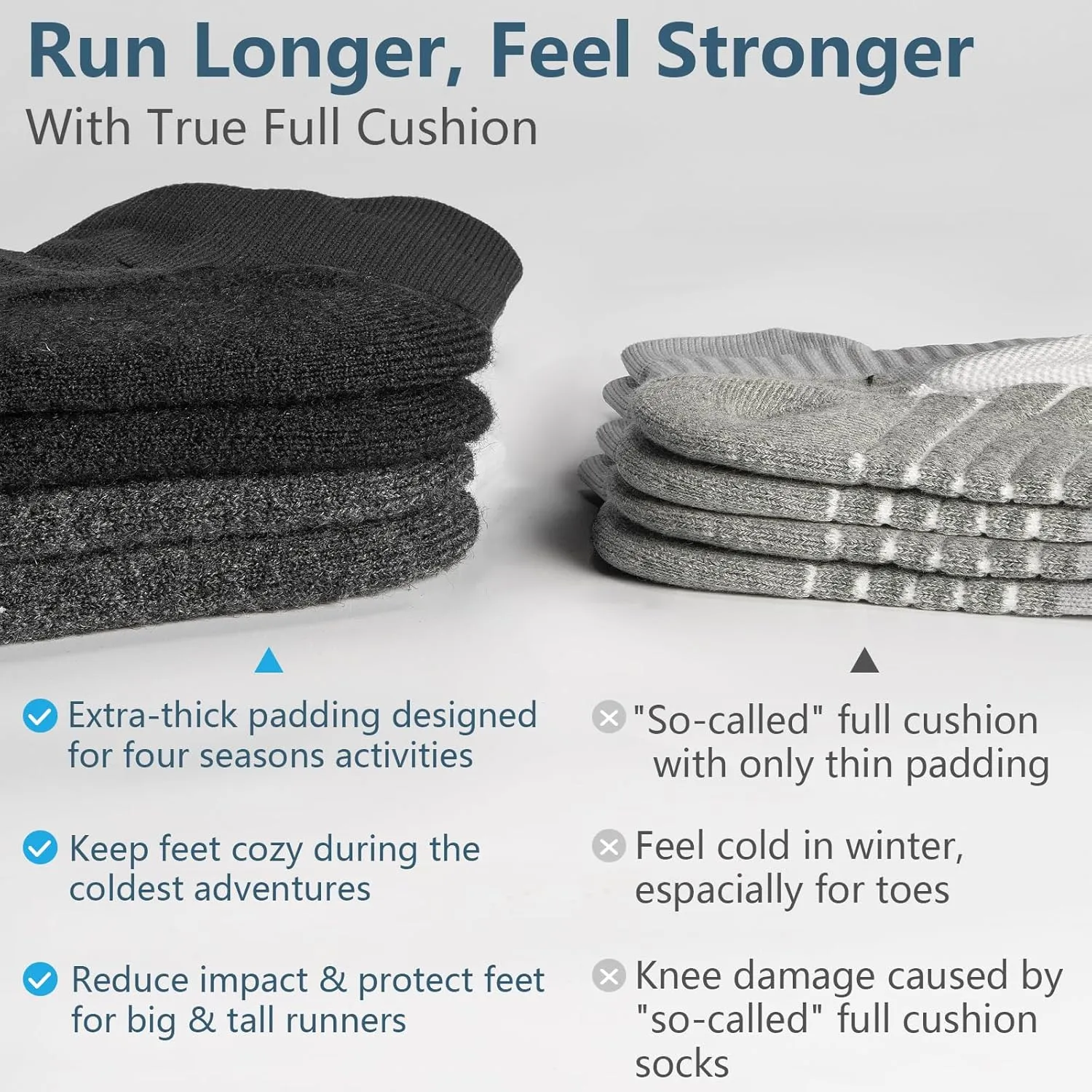 Rahhint Mohair Wool Hiking Ankle Socks Thick Cushion Anti Blister Moisture Wicking Compression Arch Support Outdoor 3 Pairs