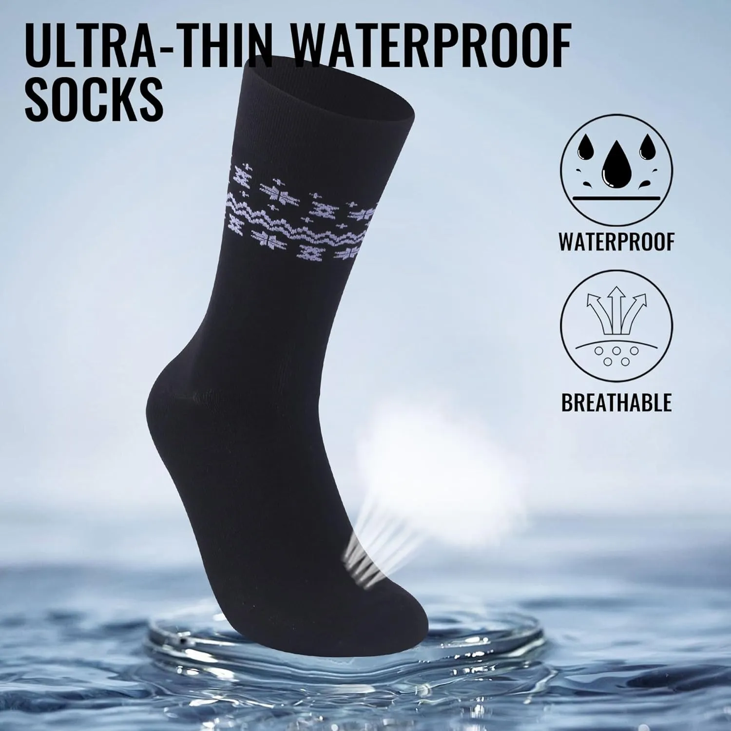RANDY SUN Unisex Waterproof Socks 2.0 - Ultra Thin, Lightweight, Breathable for Sports Outdoor Activities