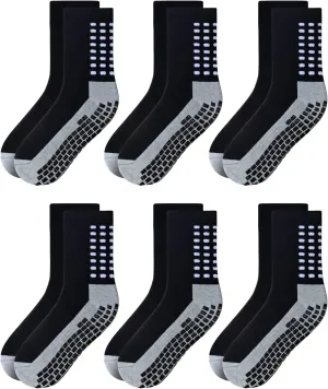 RATIVE Anti Slip Non Skid Ankle and Crew Socks with Grippers for Men Women