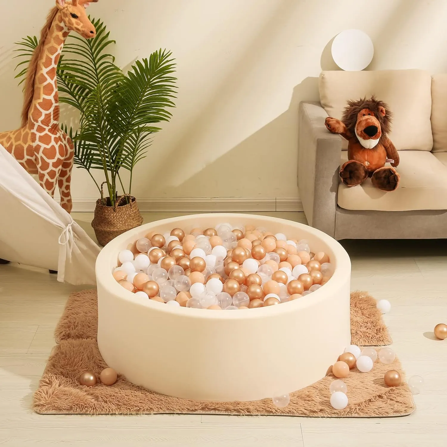 Realhaha Ball Pit Balls 100 Play Balls Plastic Balls for Baby Girls Toddlers Kids Play Tent Pool Playhouse Playpen Party Decoration 2.2 2.36 2.75 Inch