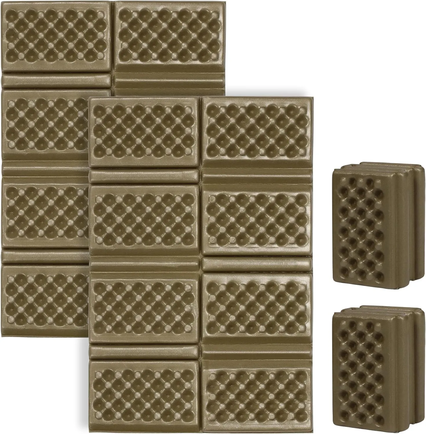 REDCAMP Foam Hiking Seat Pad, Foldable Z Ultralight Sitting Pad for Camping Backpacking Stadium Outdoor,Khaki 2pcs