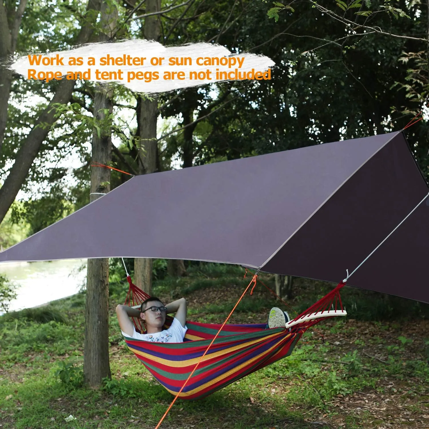 REDCAMP Large Waterproof Camping Tarp Lightweight, Multifunctional Insulated Tent Footprint for Camping Hiking Backpacking, Grey 106"x83"