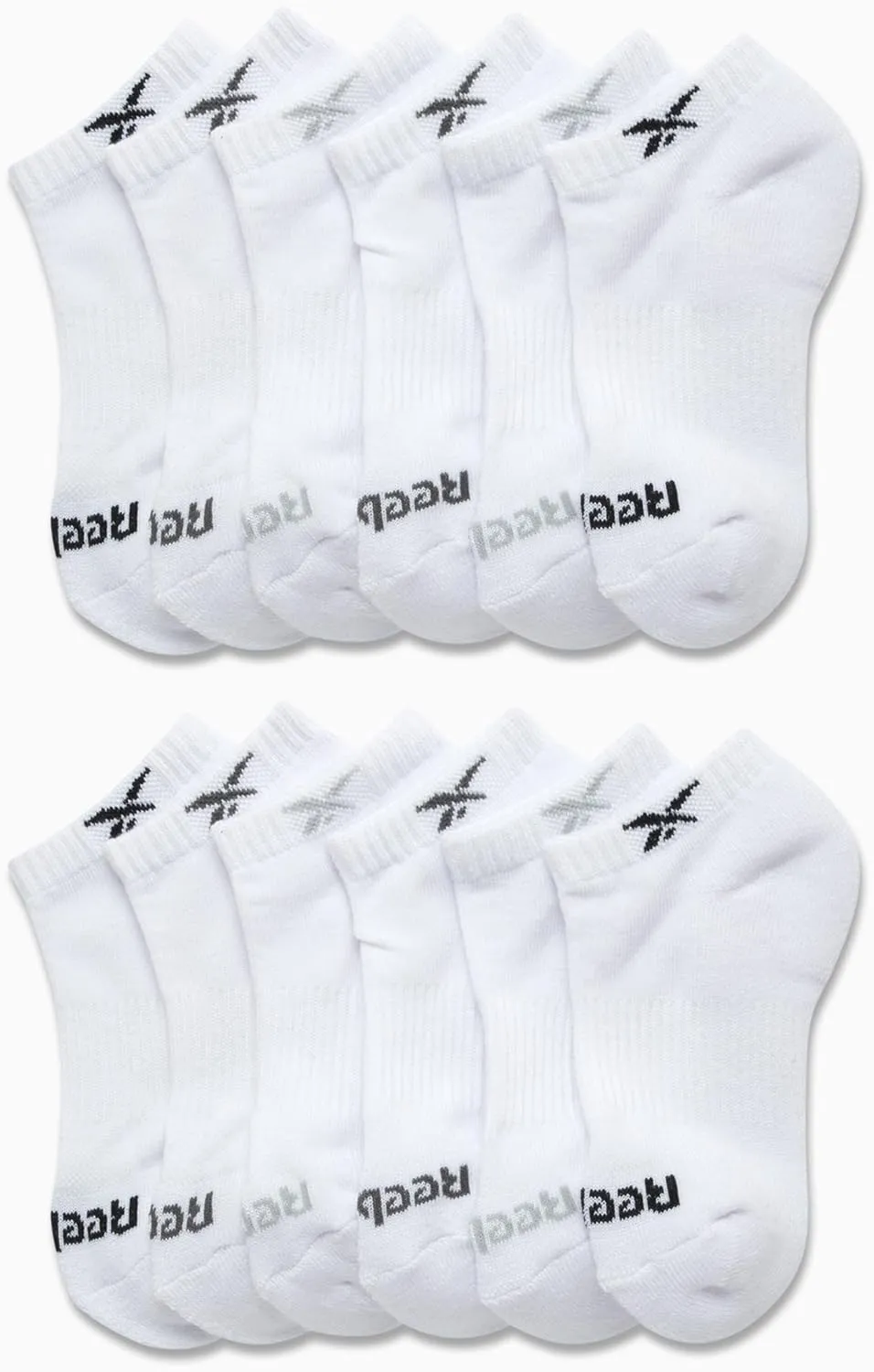 Reebok Girls' 12 Pack Performance Cushion Comfort No Show Socks - Breathable Active Socks for Girls (4-10) - Pink