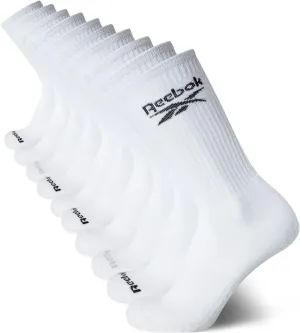 Reebok Men's Crew Socks - 10 Pack Stretch Performance Cushioned Crew Socks - Arch Support Athletic Socks for Men (6-12.5)