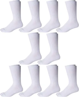 Reebok Men's Crew Socks - 10 Pack Stretch Performance Cushioned Crew Socks - Arch Support Athletic Socks for Men (6-12.5)