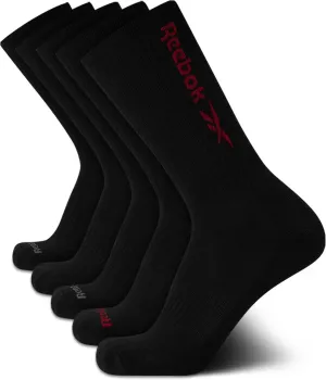 Reebok Men's Crew Socks - 5 Pack Stretch Performance Cushioned High Crew Socks - Arch Support Athletic Socks for Men (6-12.5)