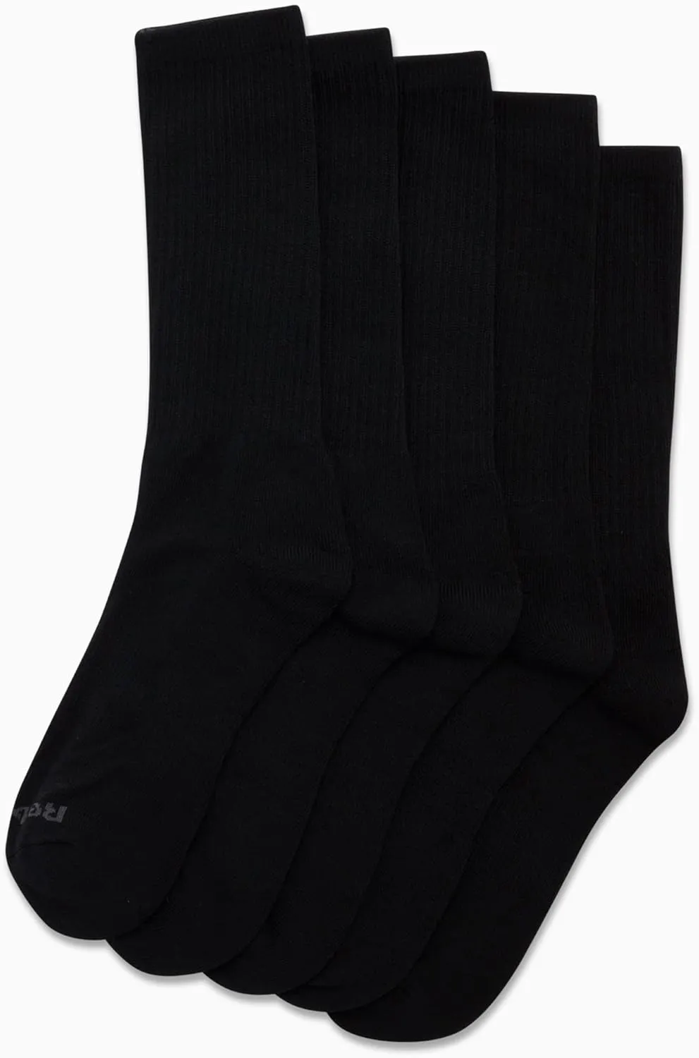 Reebok Men's Crew Socks - 5 Pack Stretch Performance Cushioned High Crew Socks - Arch Support Athletic Socks for Men (6-12.5)