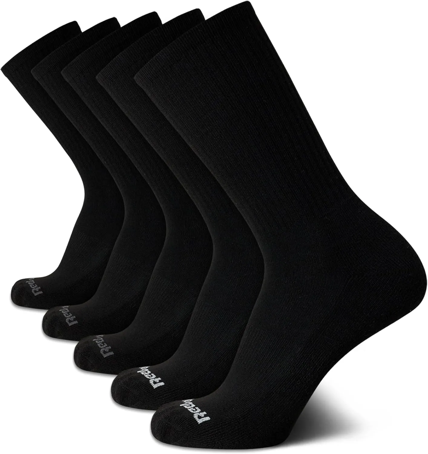 Reebok Men's Crew Socks - 5 Pack Stretch Performance Cushioned High Crew Socks - Arch Support Athletic Socks for Men (6-12.5)