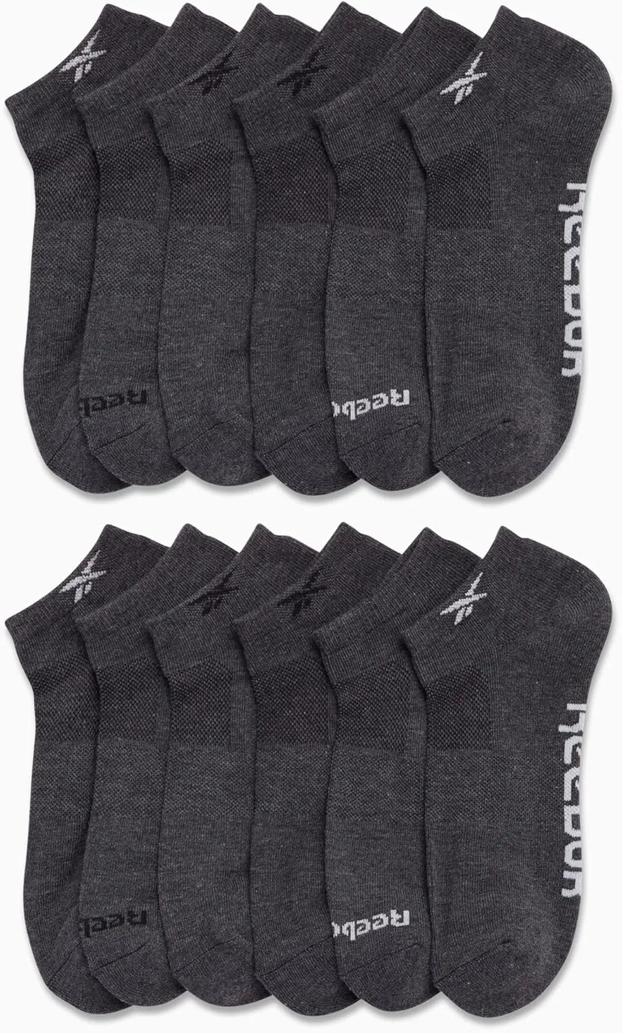 Reebok Men's Low Cut Socks - 12 Pack Performance Cushion Comfort No Show Socks - Breathable Athletic Socks for Men (6-12.5)