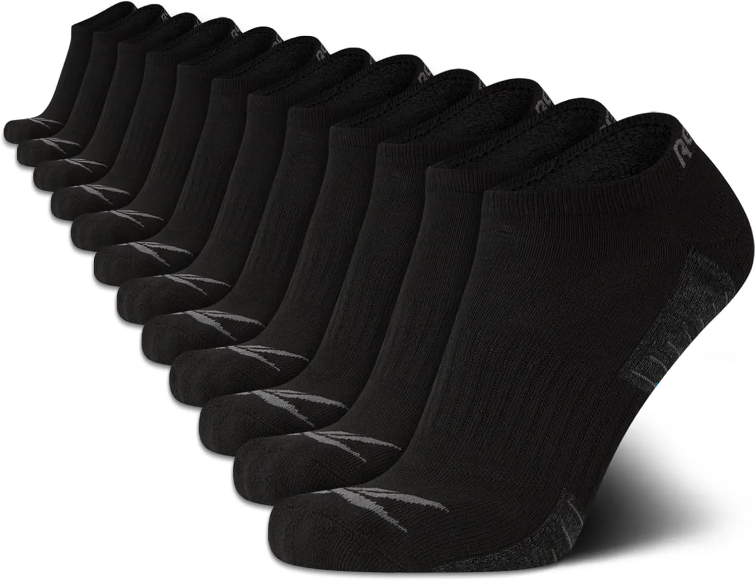 Reebok Men's Low Cut Socks - 12 Pack Performance Cushion Comfort No Show Socks - Breathable Athletic Socks for Men (6-12.5)