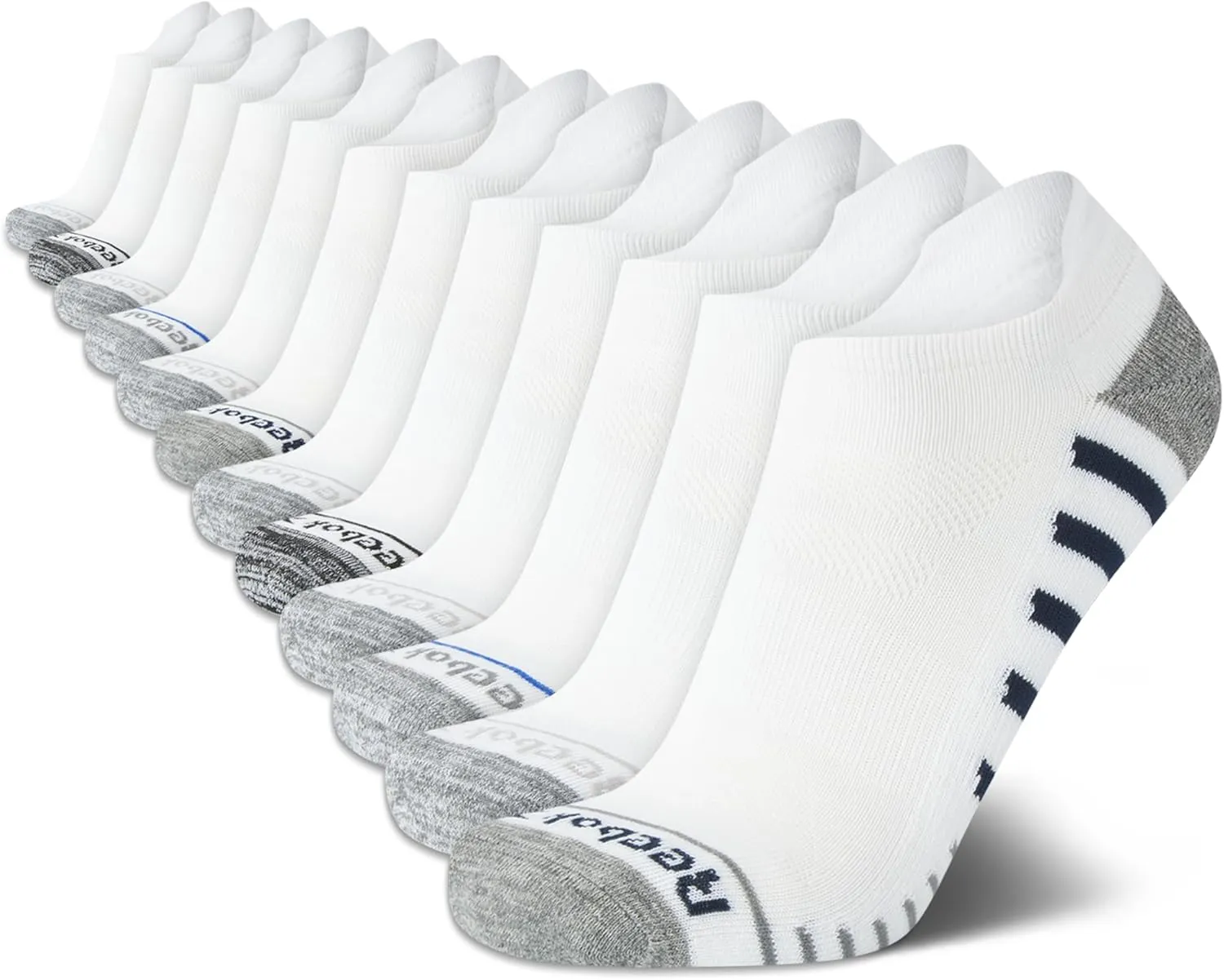 Reebok Men's Low Cut Socks - 12 Pack Performance Cushion Comfort No Show Socks - Breathable Athletic Socks for Men (6-12.5)
