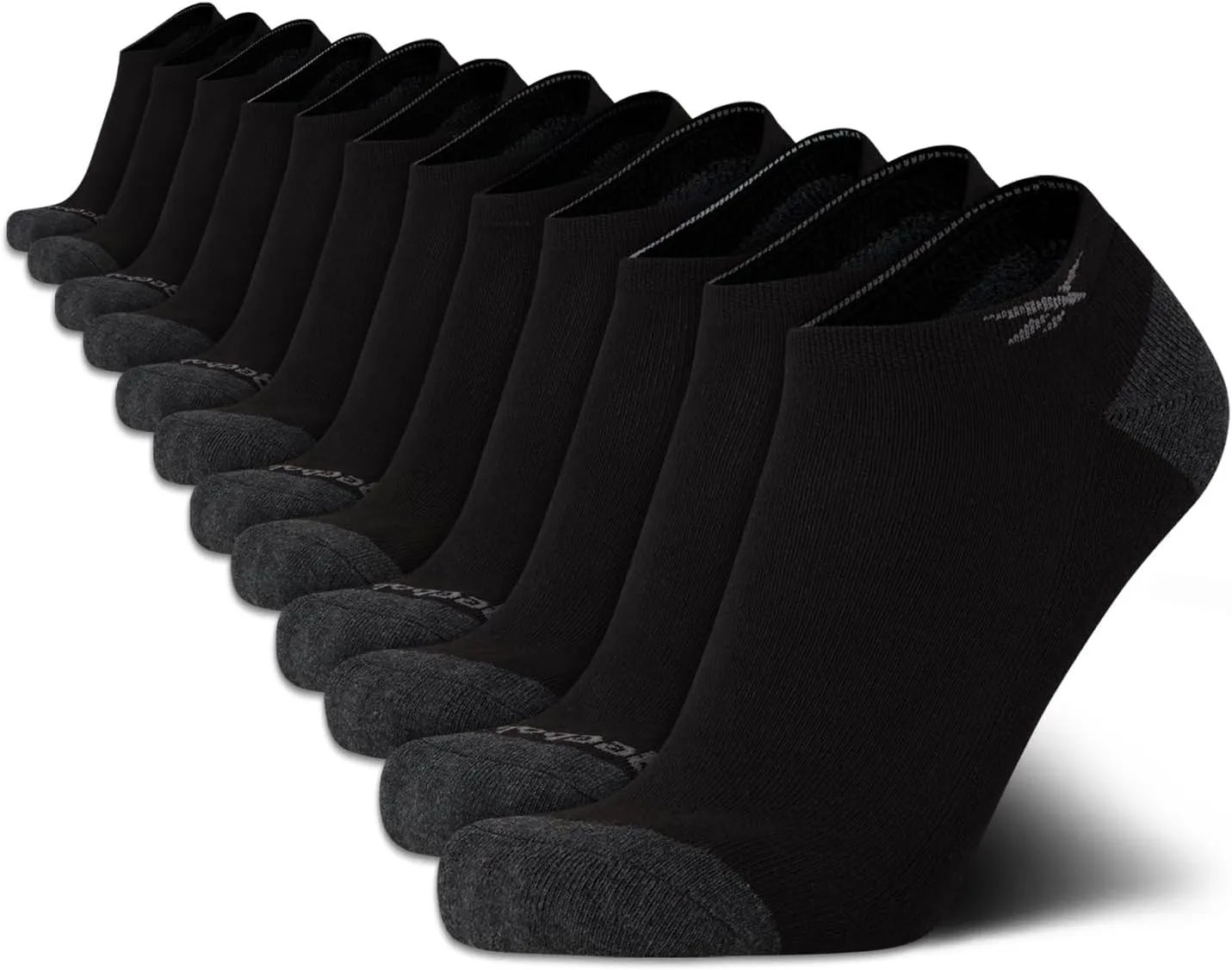 Reebok Men's Low Cut Socks - 12 Pack Performance Cushion Comfort No Show Socks - Breathable Athletic Socks for Men (6-12.5)