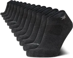 Reebok Men's Low Cut Socks - 12 Pack Performance Cushion Comfort No Show Socks - Breathable Athletic Socks for Men (6-12.5)
