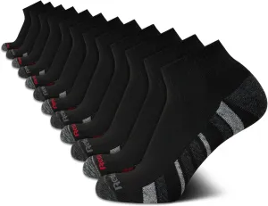 Reebok Men's Quarter Socks - 12 Pack Performance Comfort Athletic Socks - Breathable Ankle Socks for Men (6-12.5)