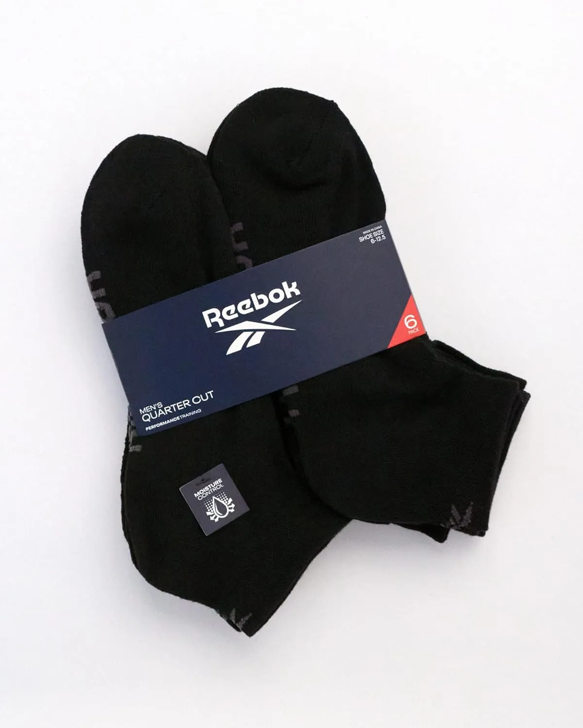 Reebok Men’s Quarter Socks – 6 Pack Cushion Quarter Cut Ankle Socks for Men - Breathable Men's Athletic Socks (Size: 6-12.5)
