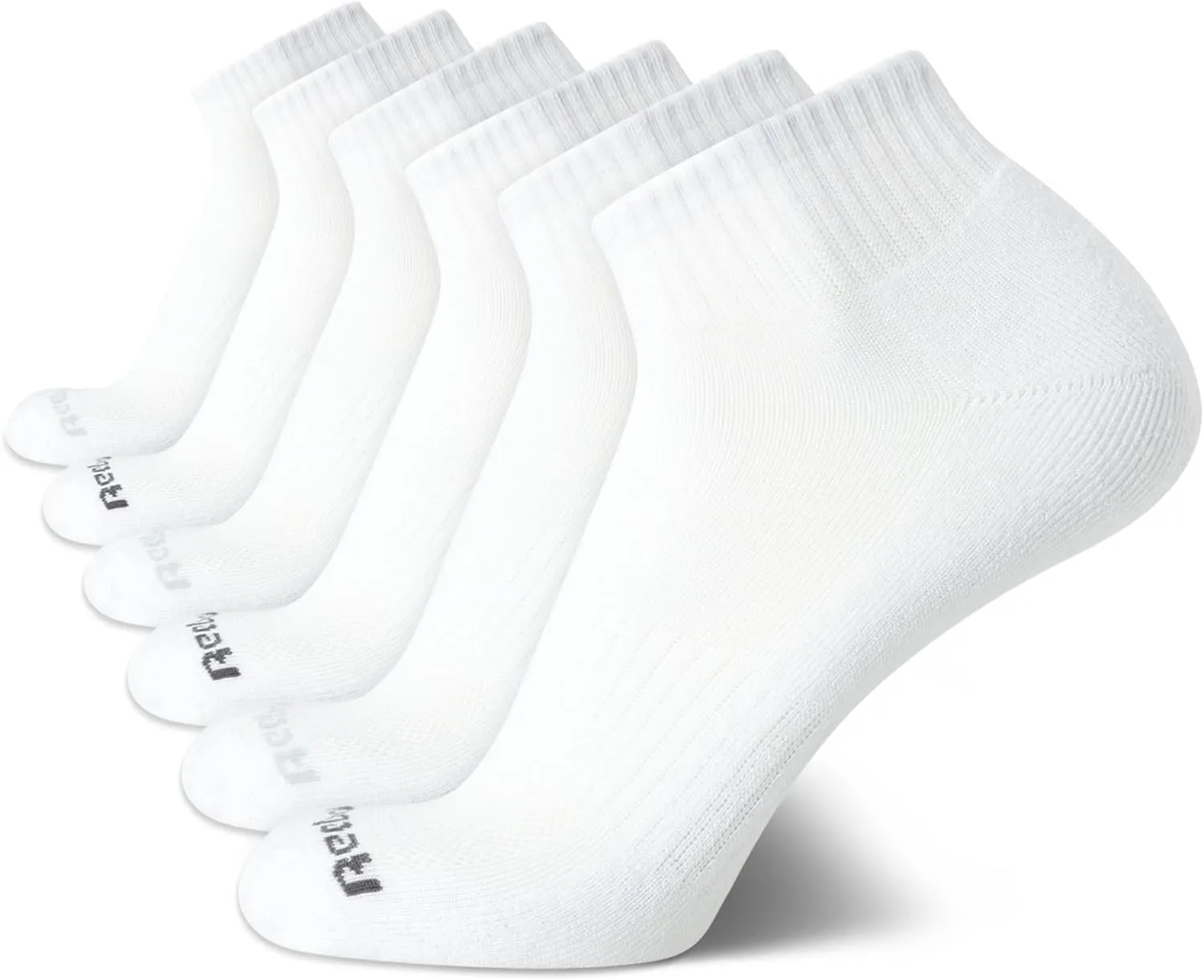 Reebok Men's Quarter Socks - 6 Pack Cushion Quarter Cut Ankle Socks for Men - Breathable Men's Athletic Socks (Size: 6-12.5)