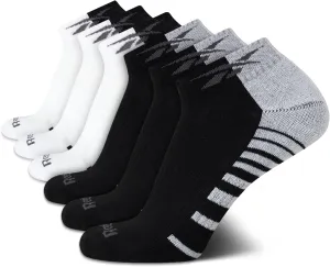 Reebok Men’s Quarter Socks – 6 Pack Cushion Quarter Cut Ankle Socks for Men - Breathable Men's Athletic Socks (Size: 6-12.5)