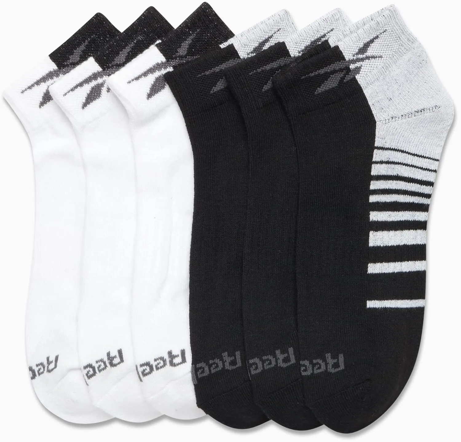 Reebok Men’s Quarter Socks – 6 Pack Cushion Quarter Cut Ankle Socks for Men - Breathable Men's Athletic Socks (Size: 6-12.5)