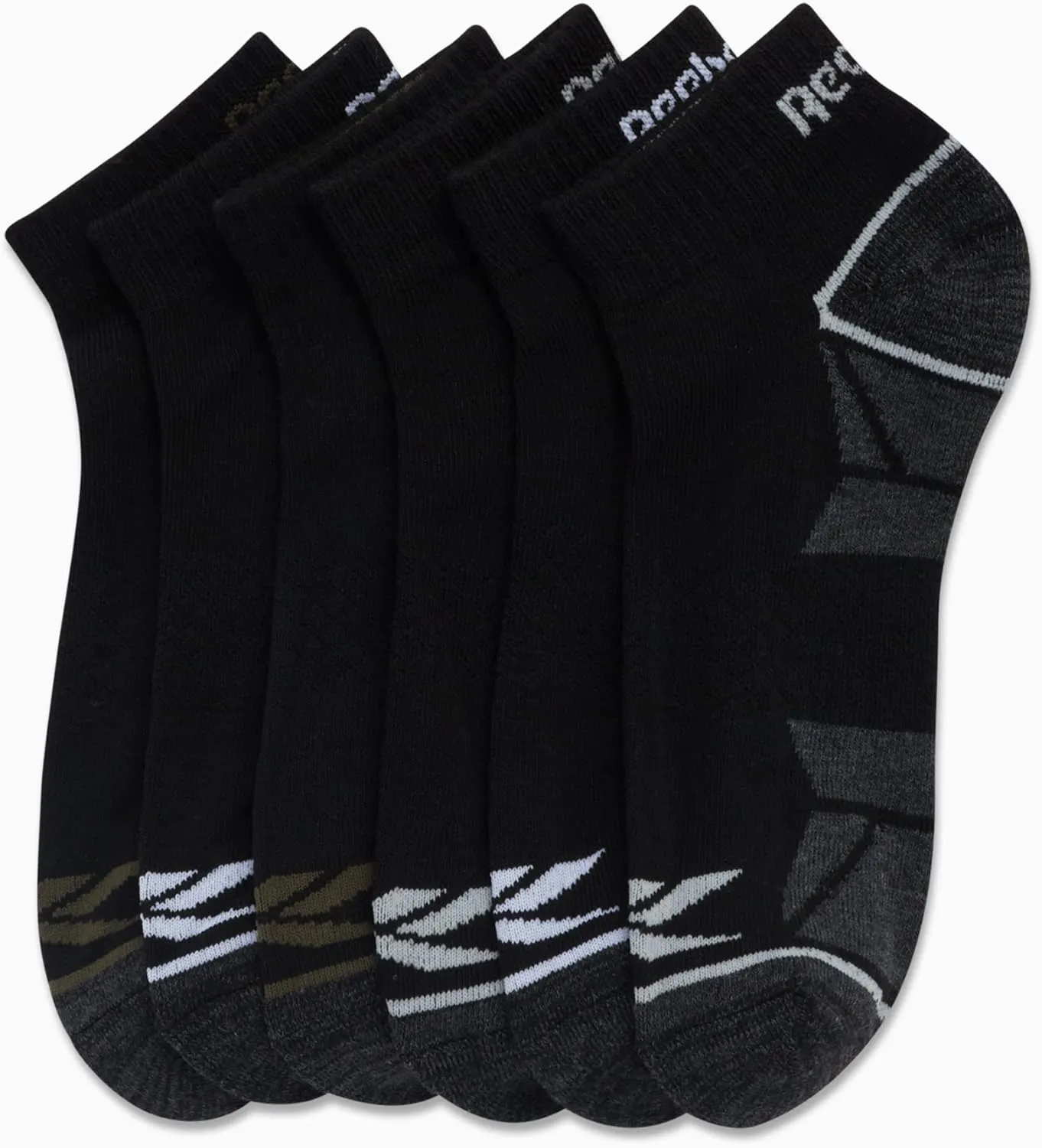 Reebok Men’s Quarter Socks – 6 Pack Cushion Quarter Cut Ankle Socks for Men - Breathable Men's Athletic Socks (Size: 6-12.5)