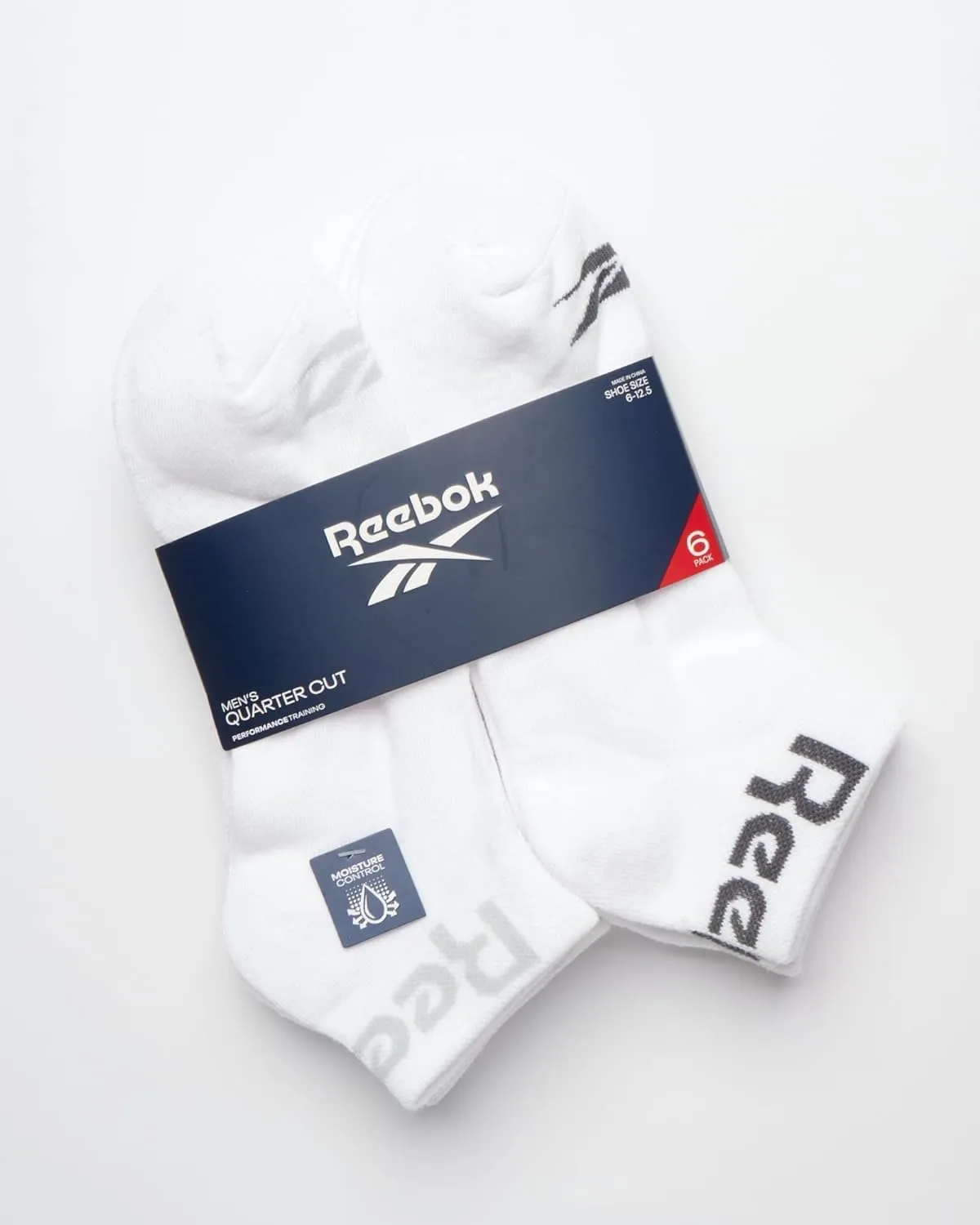 Reebok Men's Quarter Socks - 6 Pack Cushion Quarter Cut Ankle Socks for Men - Breathable Men's Athletic Socks (Size: 6-12.5)