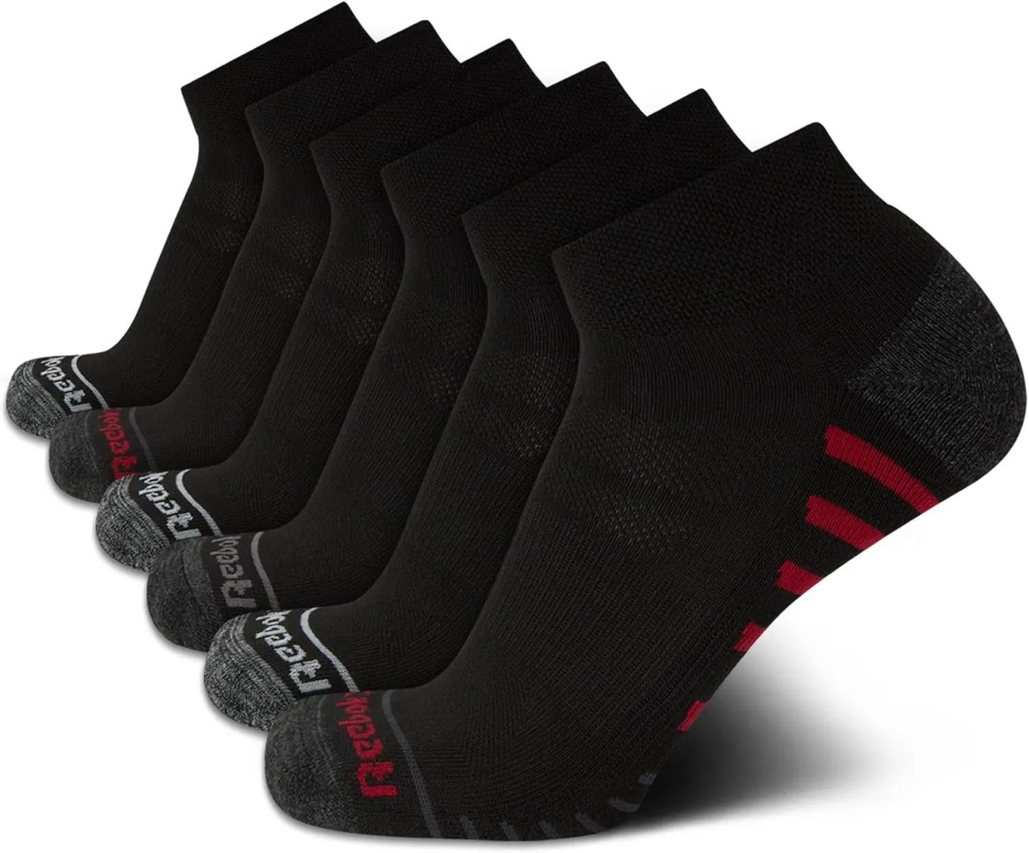 Reebok Men’s Quarter Socks – 6 Pack Cushion Quarter Cut Ankle Socks for Men - Breathable Men's Athletic Socks (Size: 6-12.5)