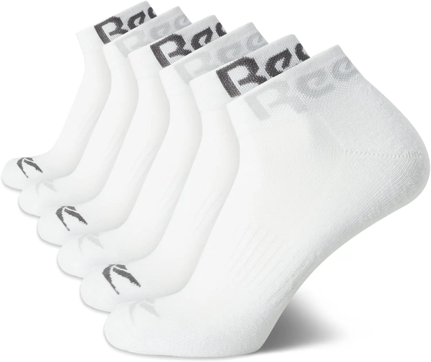 Reebok Men's Quarter Socks - 6 Pack Cushion Quarter Cut Ankle Socks for Men - Breathable Men's Athletic Socks (Size: 6-12.5)