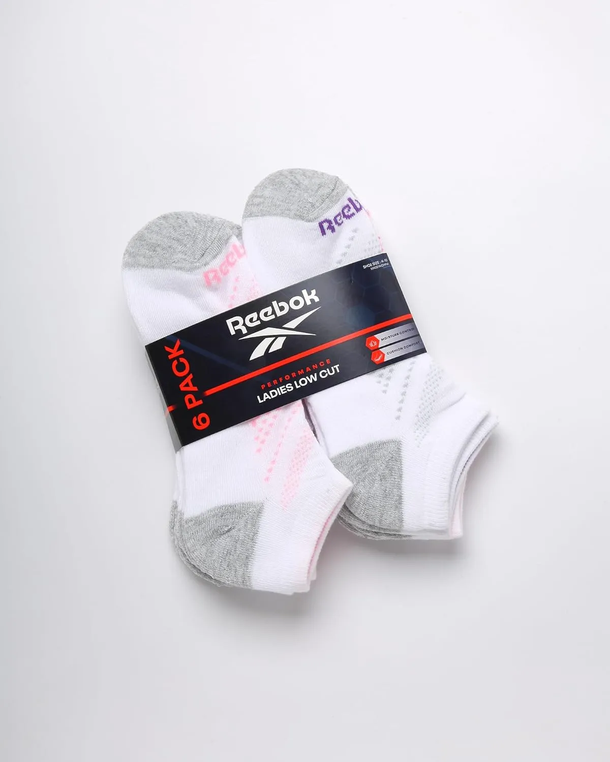 Reebok Women's Athletic Socks - Performance Cushioned Low Cut Socks (6 Pack)